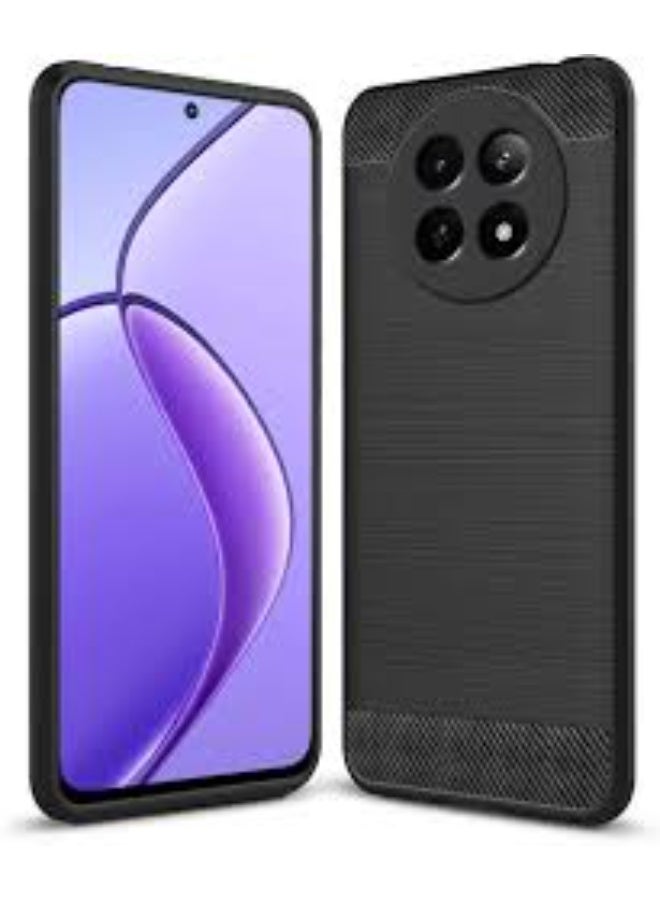 Protective Cover For Realme 12X , Slim Fit Soft Back TPU Case Flexible Silicone Cover Compatible For Realme 12X - Black